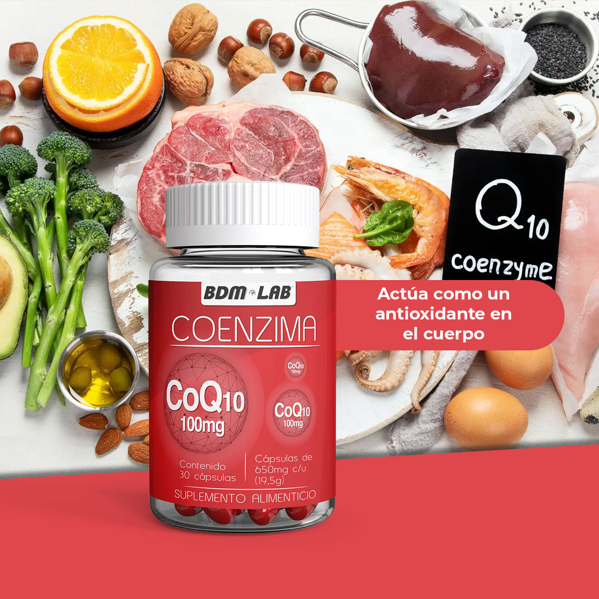 Coenzima Q10 | 30 cáps |Suplemento alimenticio | Antioxidante.