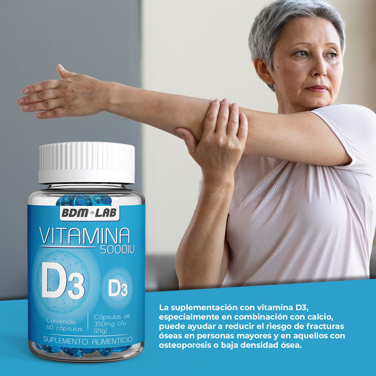 Vitamina D3 | Suplemento alimenticio | 60 cápsulas